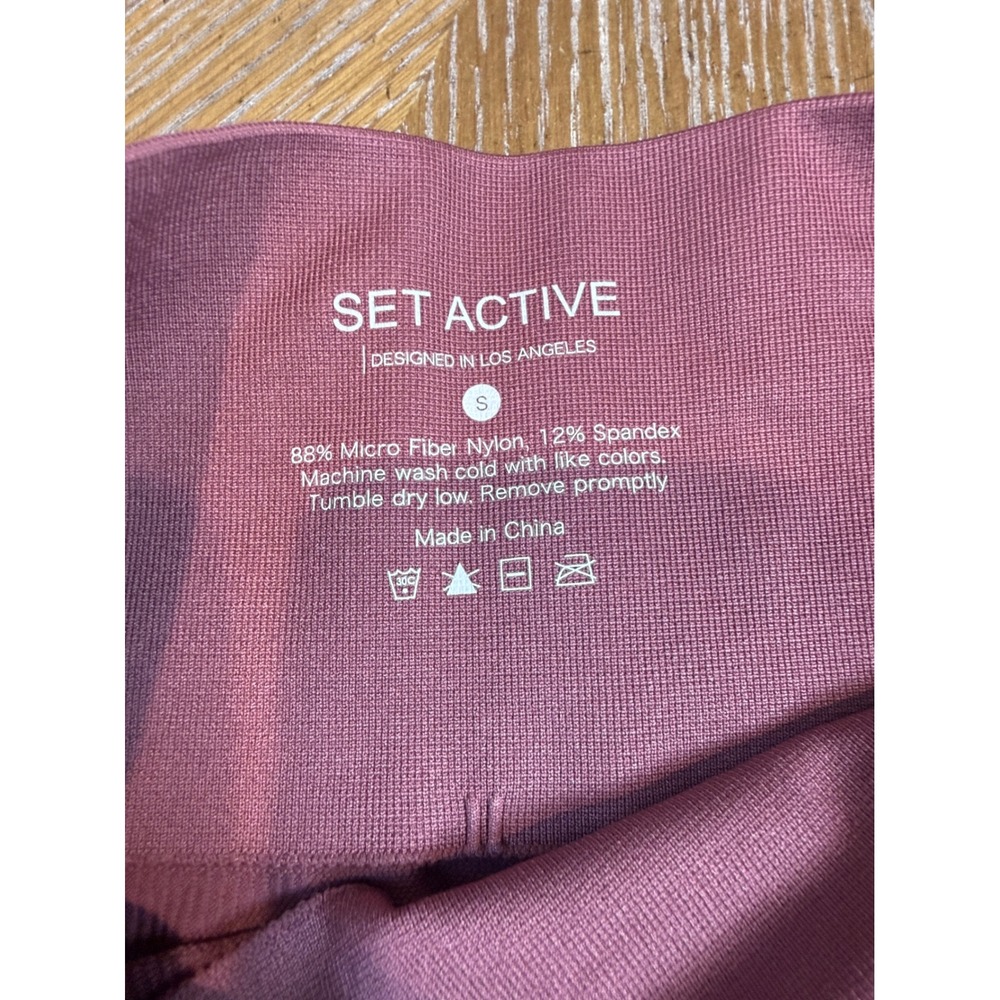 SET Active Sculptflex Bike Shorts Mauve Pink High Waist Seamless Size Small - Picture 3 of 7